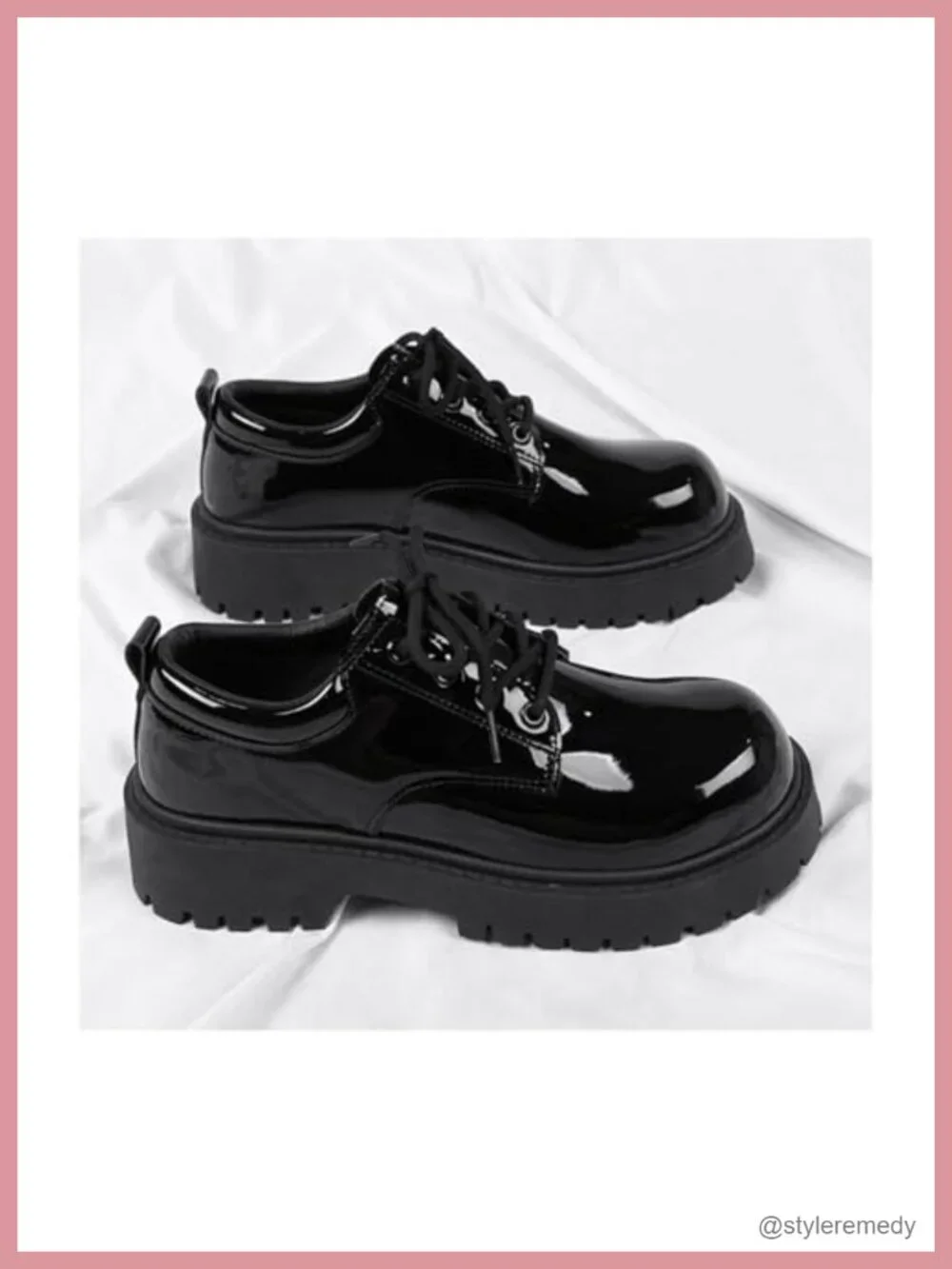 Men's Patent Leather Chunky Platform Lace Up Oxfords Derby Dress Shoes